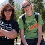 While many others stayed back to eat lunch, trekkers VaNeda and Meghan are ready to hit the trail.