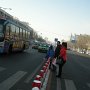 When crossing the street, it is usually the pedestrians' responsibility to ensure they don't get hit. But if a group of pedestrians cross at once, traffic will yield.