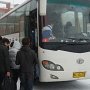 Boarding the school shuttle bus to return to Hohhot.