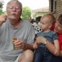 Grandpa blowing bubbles!