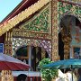 Vendors sell wares at this temple.