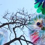 Colorful pinwheels spin happily at a school in the old city.